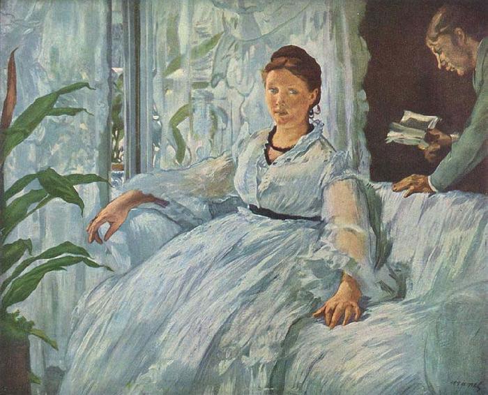 Edouard Manet Beim Lesen oil painting picture